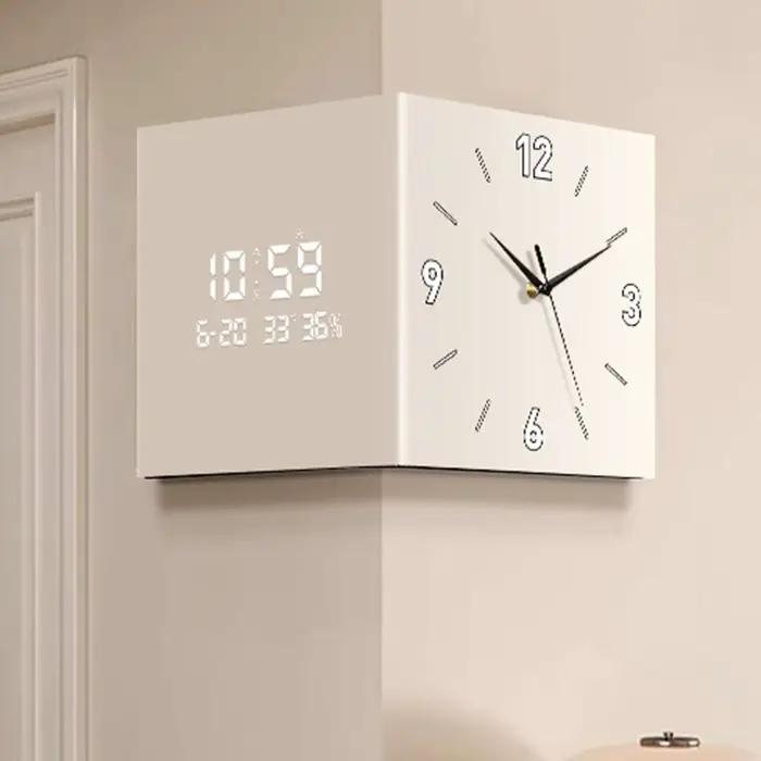 Horloge murale d'angle Double face