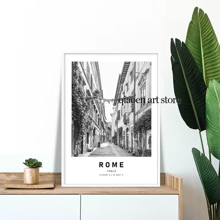 Affiche de Voyage en Noir et Blanc avec Architecture de Paris
