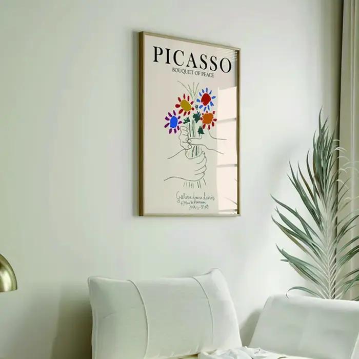 Picasso moderne Bouquet de paix Art mural vintage