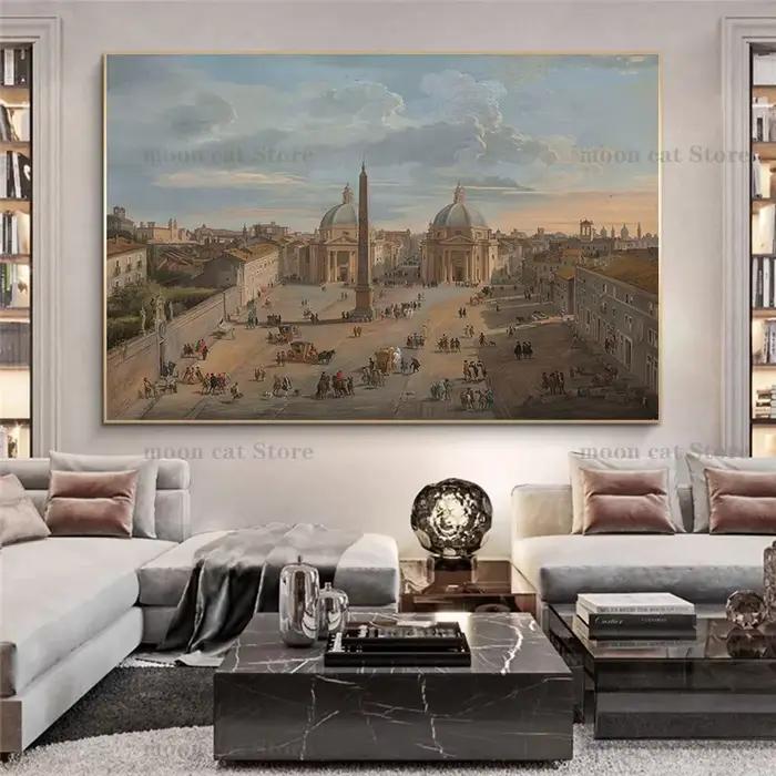 Peinture à l'huile de panthéon de la Rome antique