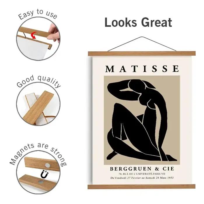 Cintre magnétique en bois pour affiches