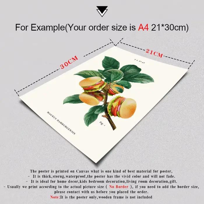 Affiches et impressions amusantes de plantes de hamburger de cuisine