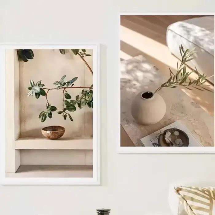 Tableau sur toile style nature morte avec vase classique