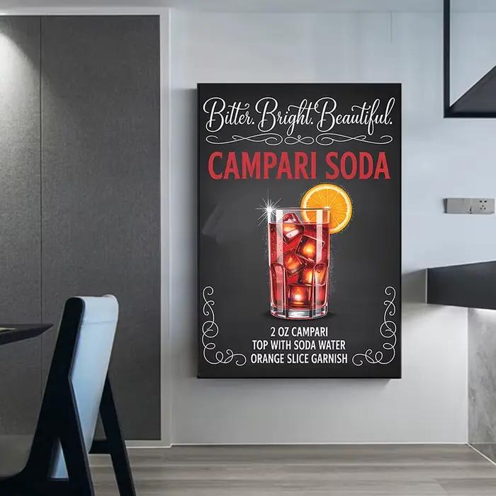 Affiche de recettes de cocktails style vintage
