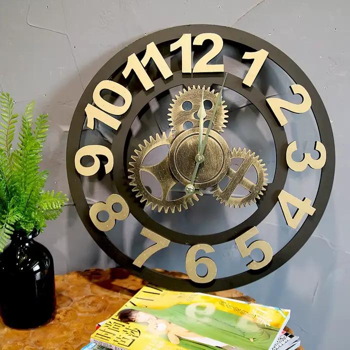 Horloge murale à engrenages Vintage