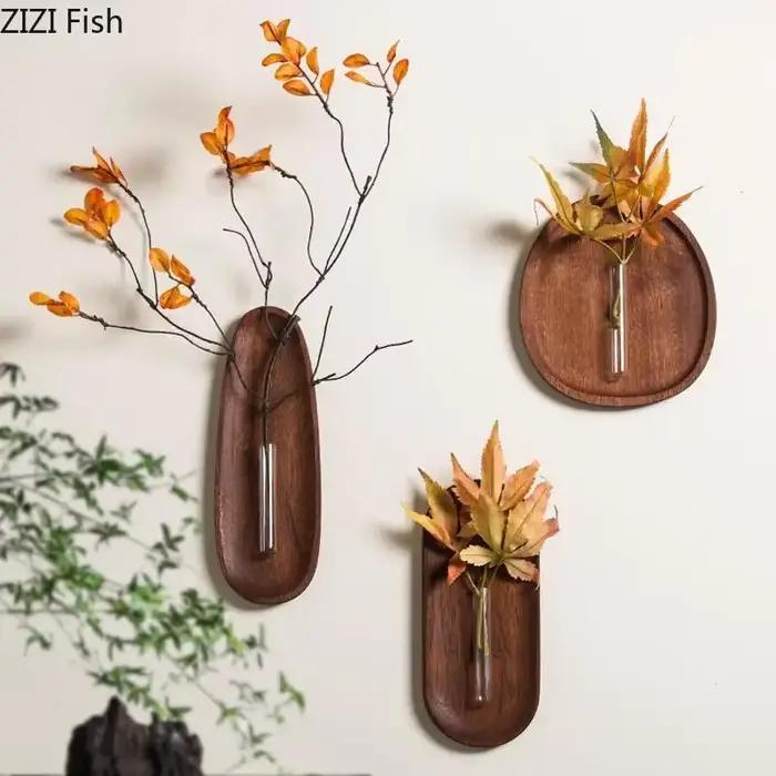 Vase mural créatif en bois