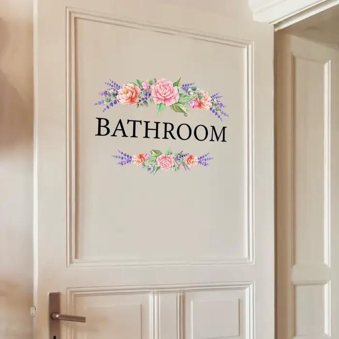 Autocollants muraux de signalisation de plantes de toilettes