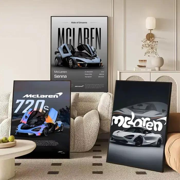 Supercar M-McLaren-ES Cool affiche autocollant parfait art auto-adhésif conçu pour les espaces de bureau à manger à la maison