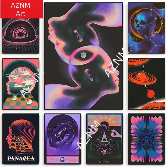 Art mural abstrait futuriste