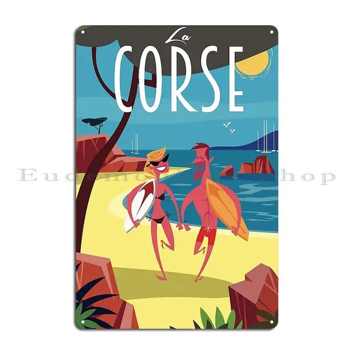 Calvi La Corse Corsica affiche de voyage Plaque métallique
