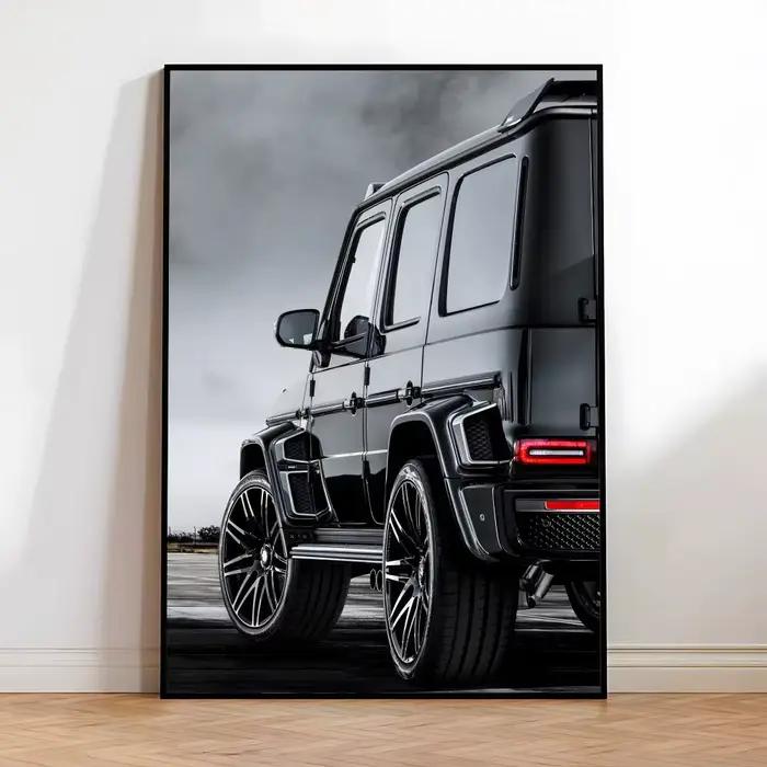 Affiche de véhicule de voiture de luxe noir et blanc