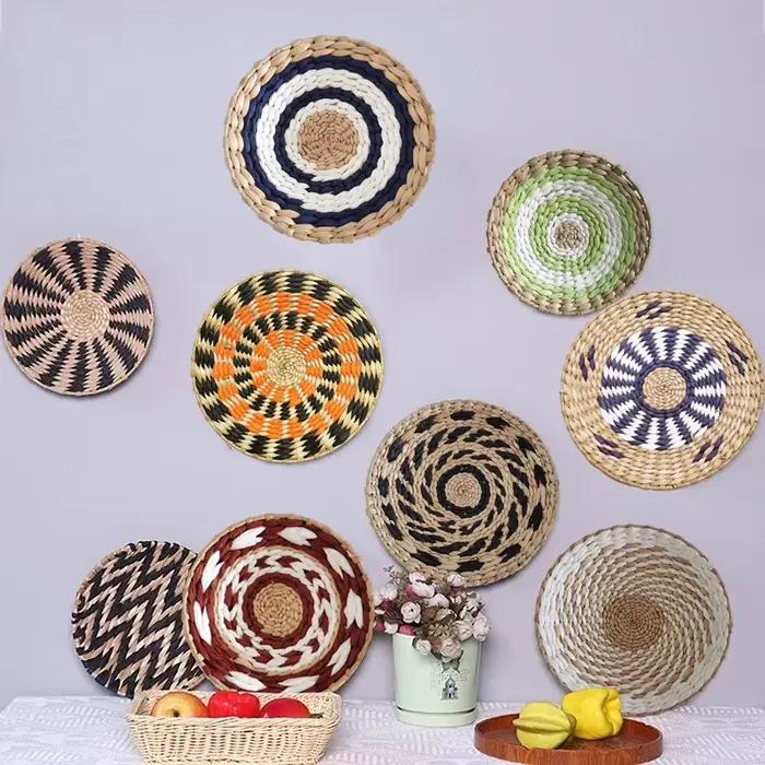 Décoration murale ronde tissée à la main de style marocain