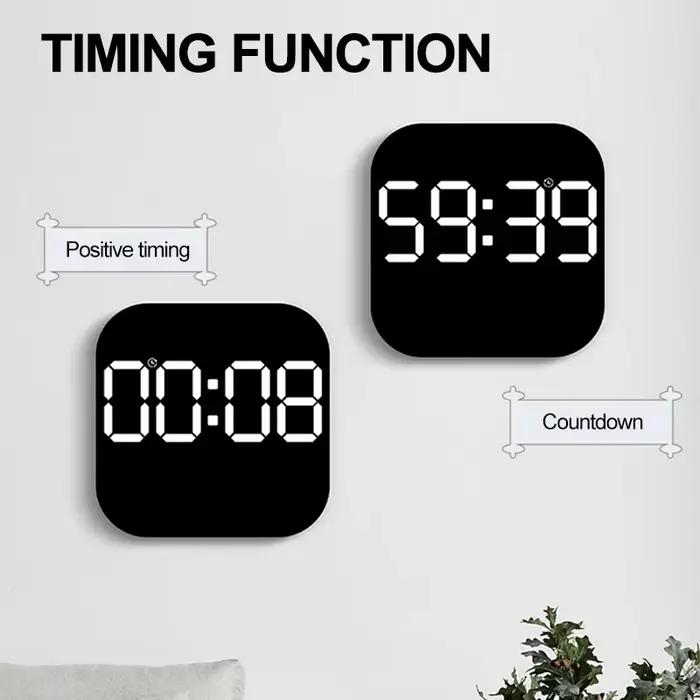 Horloge murale numérique réveil LED grand écran avec fonction de synchronisation télécommande