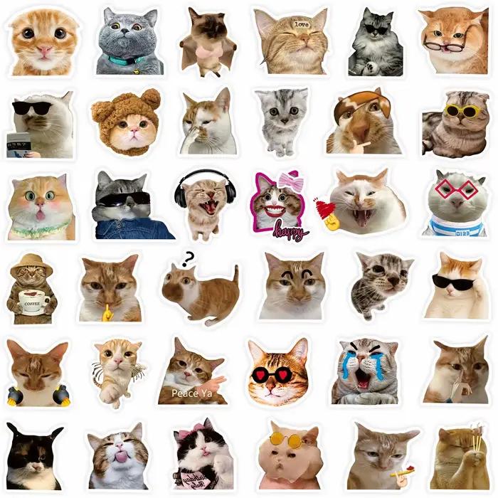Autocollants Emoji chat drôle mignon