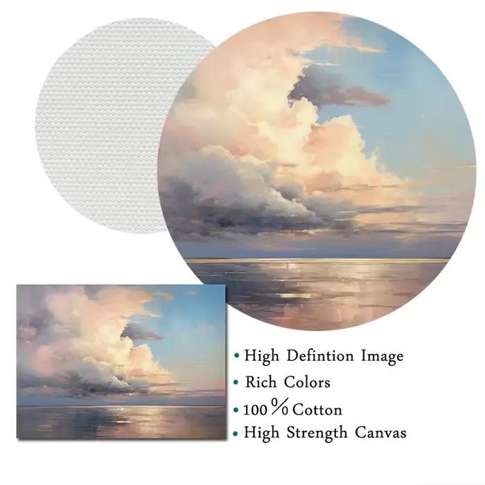 Peinture à l'huile avec nuages violets