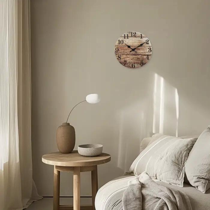 Rétro vieille planche de bois modèle horloge murale en bois salon chambre cuisine décoration de la maison horloge murale horloge à quartz silencieuse cadeau de vacances 10 pouces 12 pouces 14 pouces 1