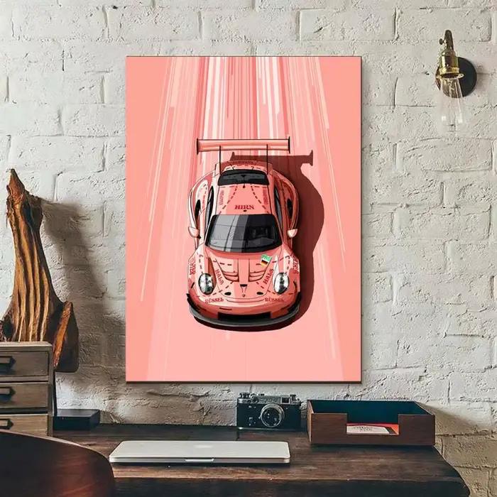 Affiche toile peinture mur Art Racer affiches esthétique sport automobile pour salon garçons décor à la maison 1PC moderne dessin animé voiture de course