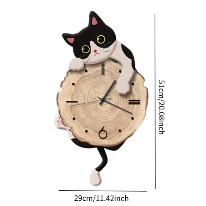 Horloge murale chat Animal avec queue pivotante