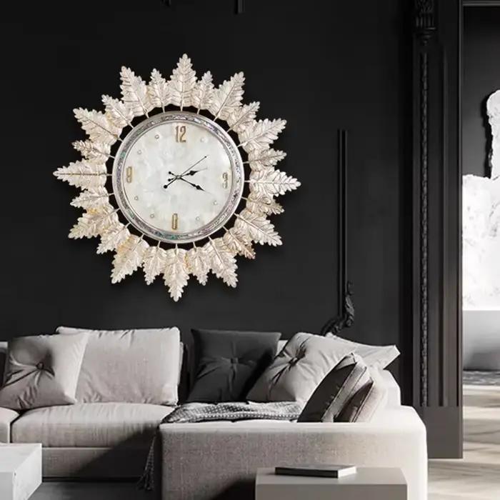 Horloges murales au Design nordique salon moderne Horloge murale ronde de luxe Unique silencieux Pendule