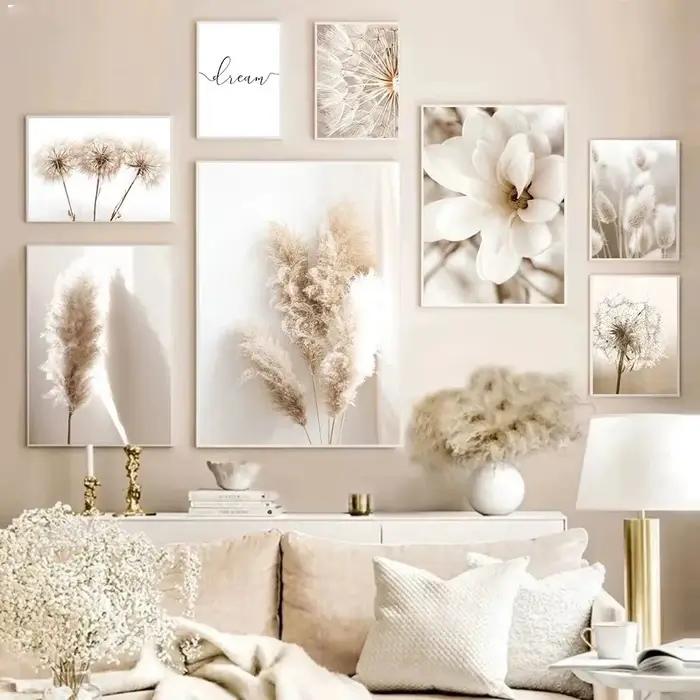 Affiche de peinture de pissenlit Beige nordique