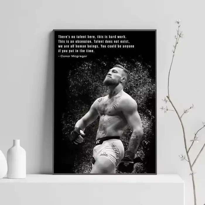 Conor McGregor – affiche de Boxer professionnelle, citation de motivation, peinture sur toile, Art Mural pour salle de sport, salon, décoration murale de maison