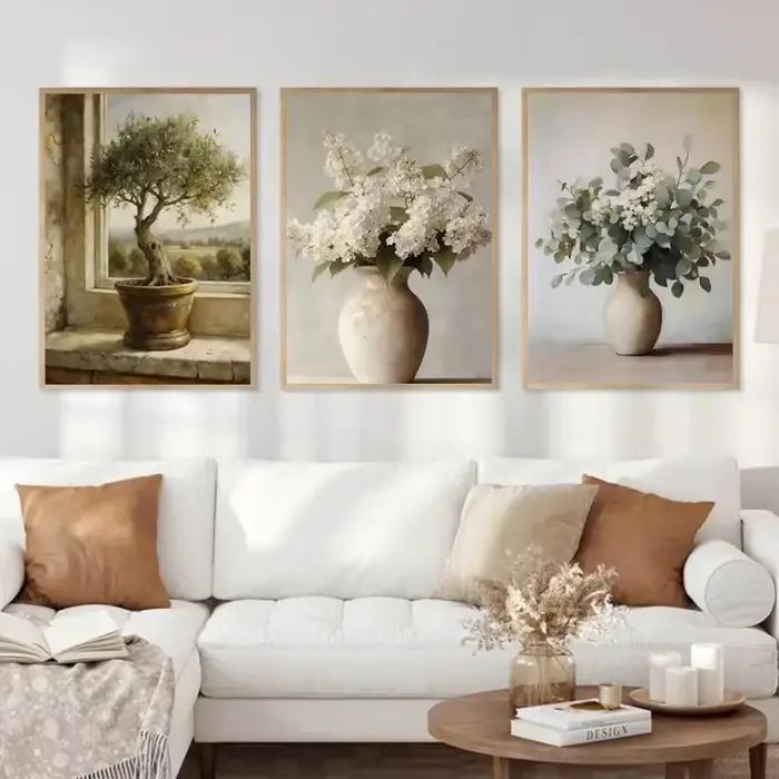Blossom Magnolia Blueberry Branch Flower Lemon Olive Tree Poster Canvas Painting Print Wall Art Still Life Kitchen Home Decor