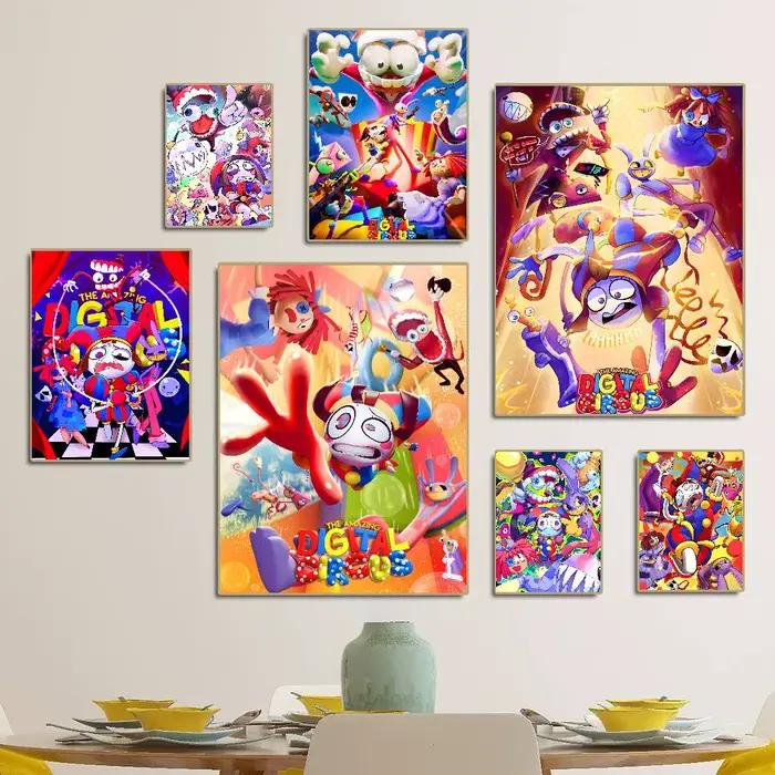Affiches et impressions vintage de l'anime The Amazing Digital Circus, autocollants en papier imperméable, affiches pour café, bar, autocollants muraux