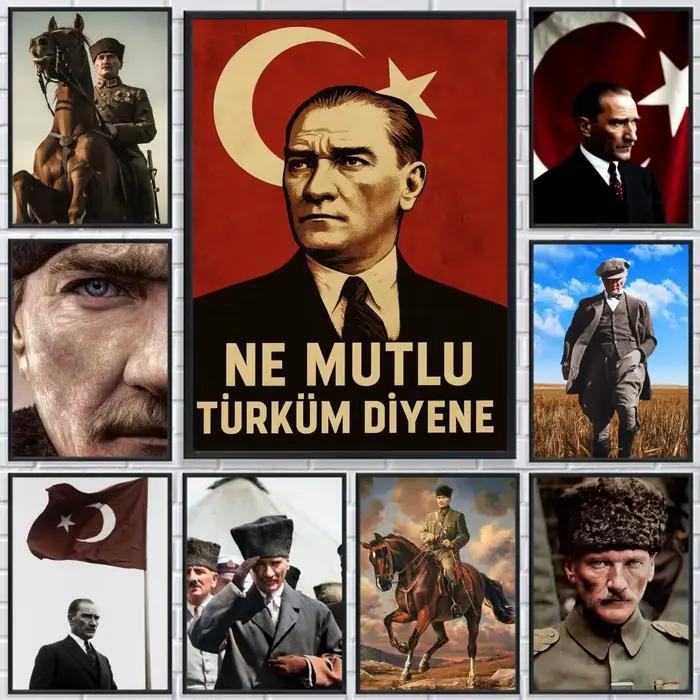 M-Mustafa Kemal Atatürk affiche HD impression toile personnalisée murale Art