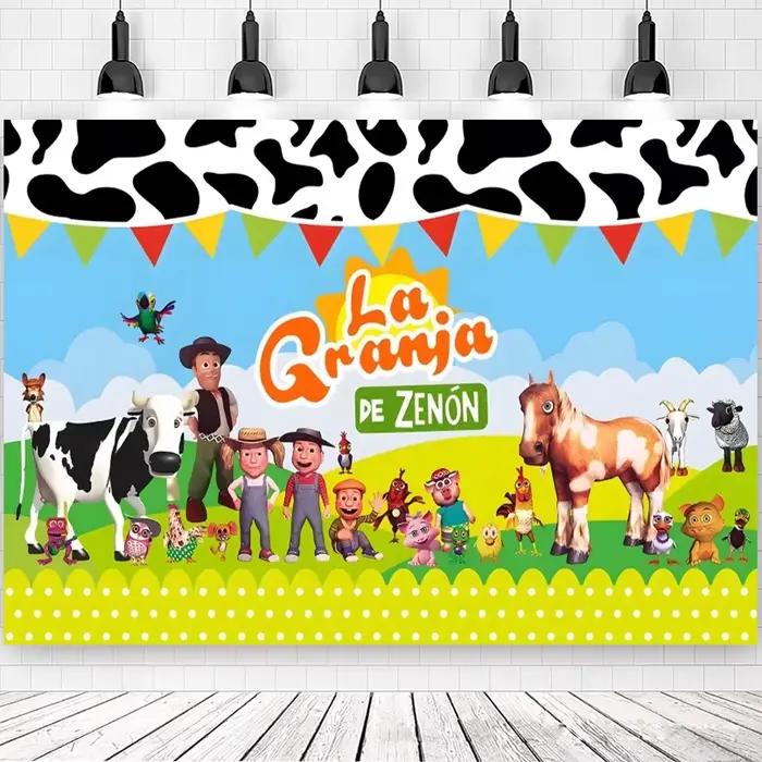 Thème De ferme d'herbe verte La Granja De Zenon fond De fête personnalisé décorer enfants 1er anniversaire bébé douche