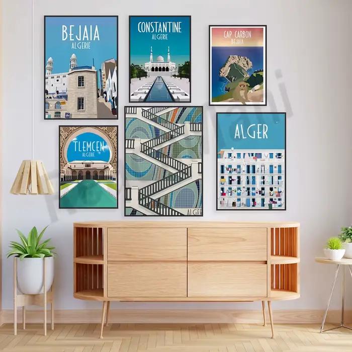 Affiche Algérie, affiche Algiers minimaliste