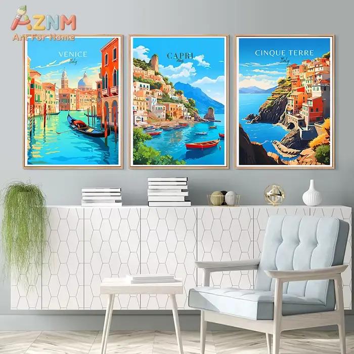 AZNM Affiche de voyage vintage