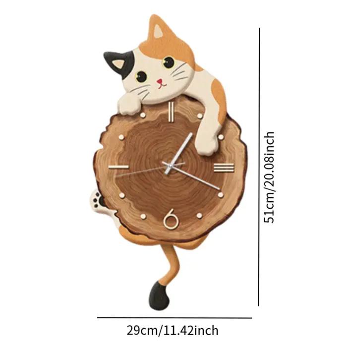 Horloge murale chat, pendule mignon