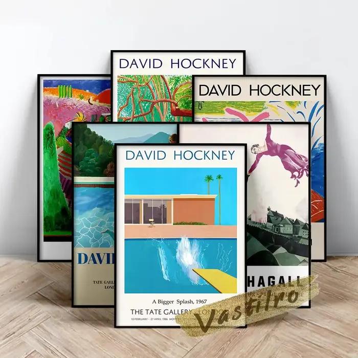 Exposition de David Hockney: peintures sur toile