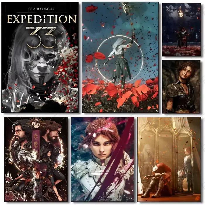 Affiche murale C-Clair O-Obscur Expedition 33 Dark Fantasy Game