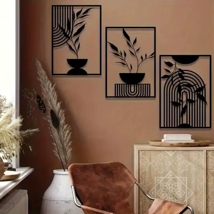 Décoration murale en métal noir
