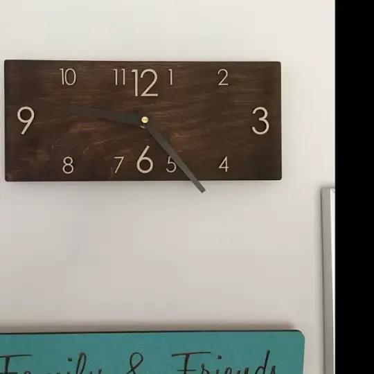 Rétro créatif rectangulaire en bois horloge murale maison salon bureau décoration montre