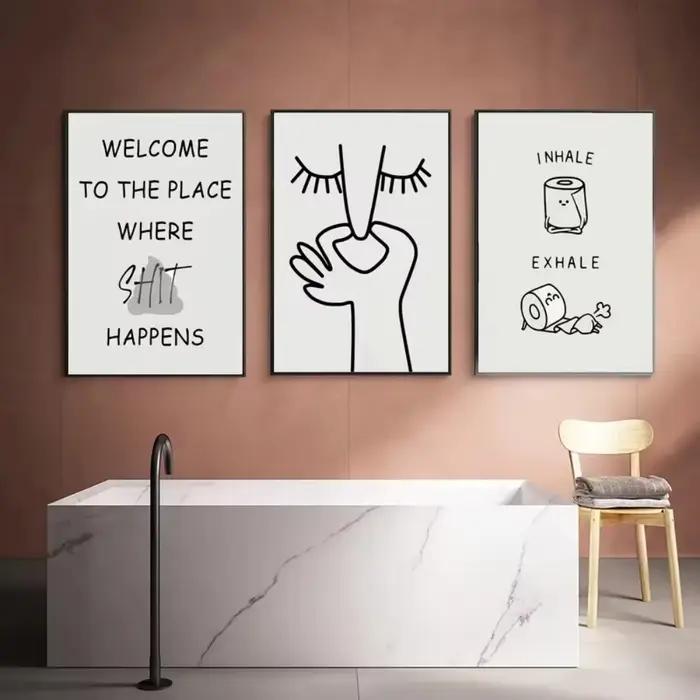 Affiche de salle de bain humoristique et amusante