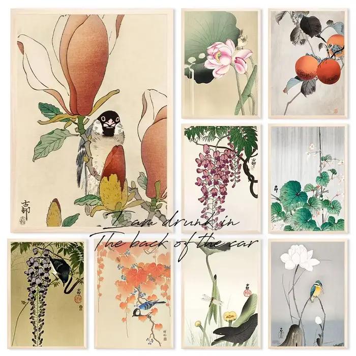 Affiche de peinture d'art fin asiatique Vintage