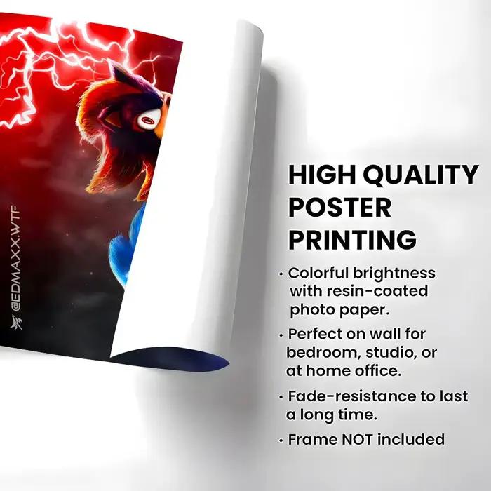 Affiche du jeu Sonic, autocollant artistique auto-adhésif en papier imperméable