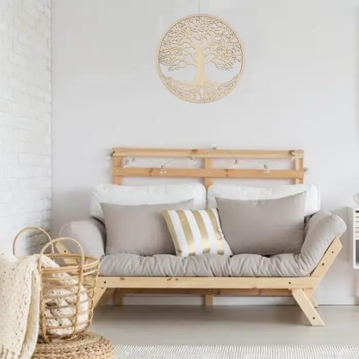 Arbre de vie en bois, décor artistique mural suspendu