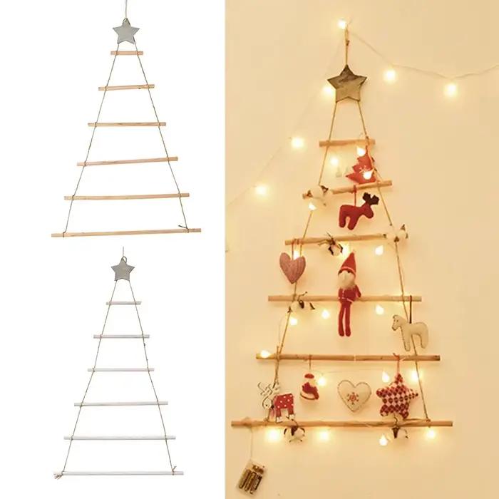 Arbre de noël en bois à suspendre au mur