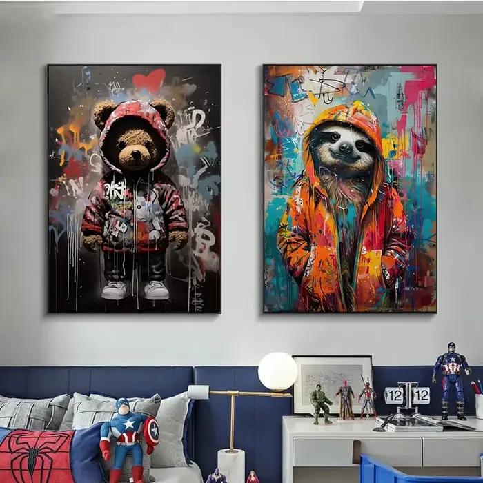 Banksy Graffiti garçon fille avec ballon sur toile affiches imprime Pop Street mur Art peinture pour salon décor à la maison Cuadros