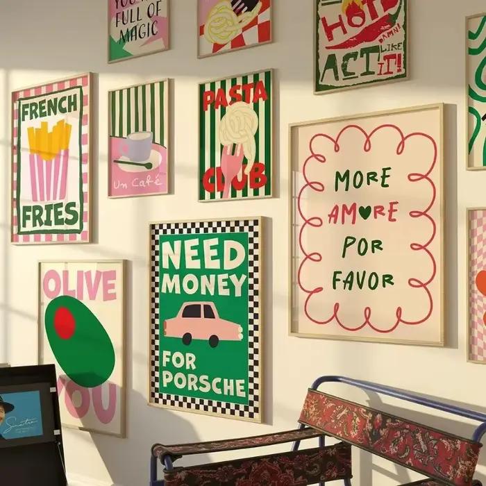 Affiche d'art culinaire colorée