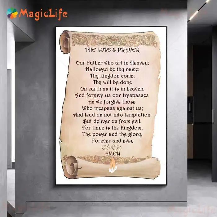 Impression d'affiche d'art de prière de la psaume 91. "Psalm 91" écriture mur Art toile peinture maison