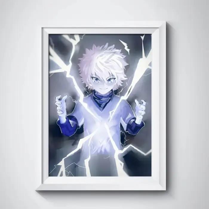 Pop Japan Anime Hunter X Hunter Poster, Killua Zoldyck, Kurapika Gon, Freecsynchronization Hisoka Wall Art, Peinture sur toile, Kawaii Room Decor, 80s