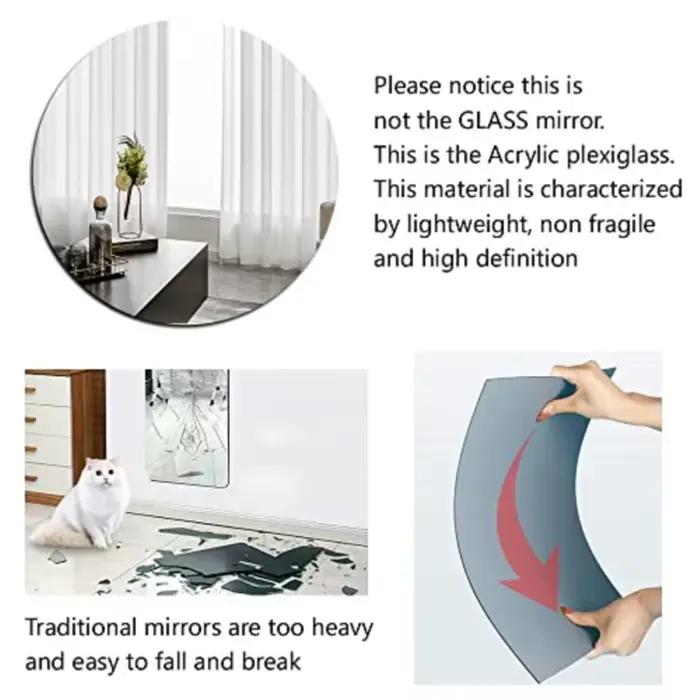Miroir mural rond autocollant acrylique adhésif petit cercle miroirs Table maison appartement décoration Flexible Mini points décor