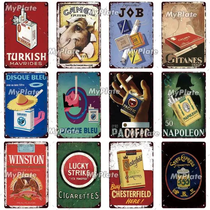 [MyPlate] affiche de tabac Vintage signe en étain Cigarette