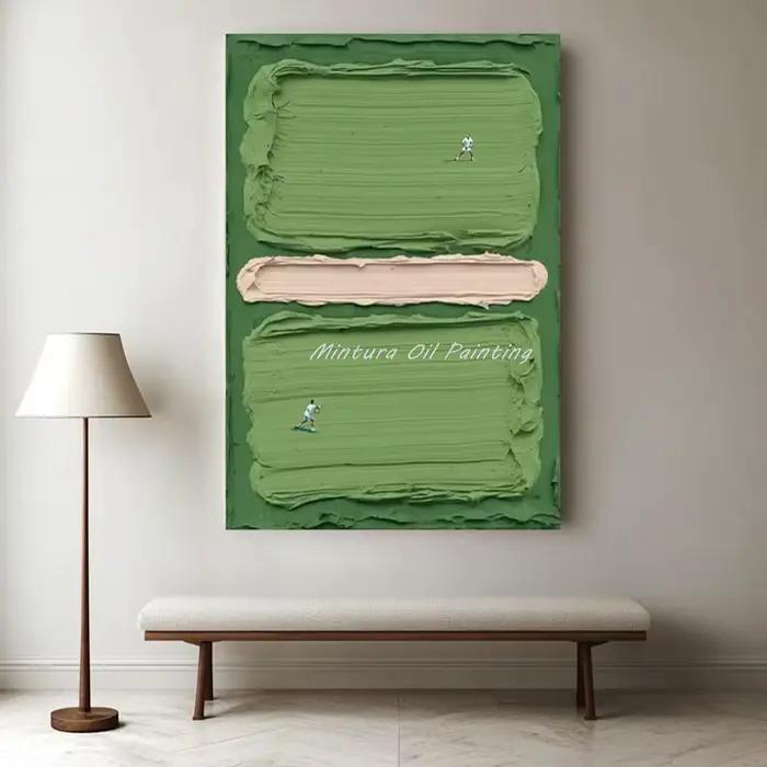 Mintura, peinture à l'huile sur toile de terrain de Tennis vert à Texture abstraite peinte à la main