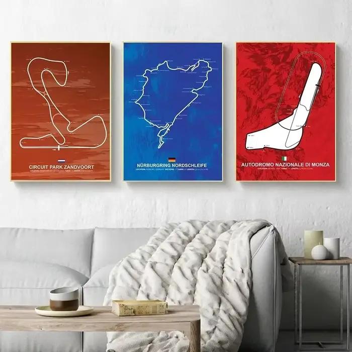 Peinture sur toile du circuit de piste Imola de formule 1