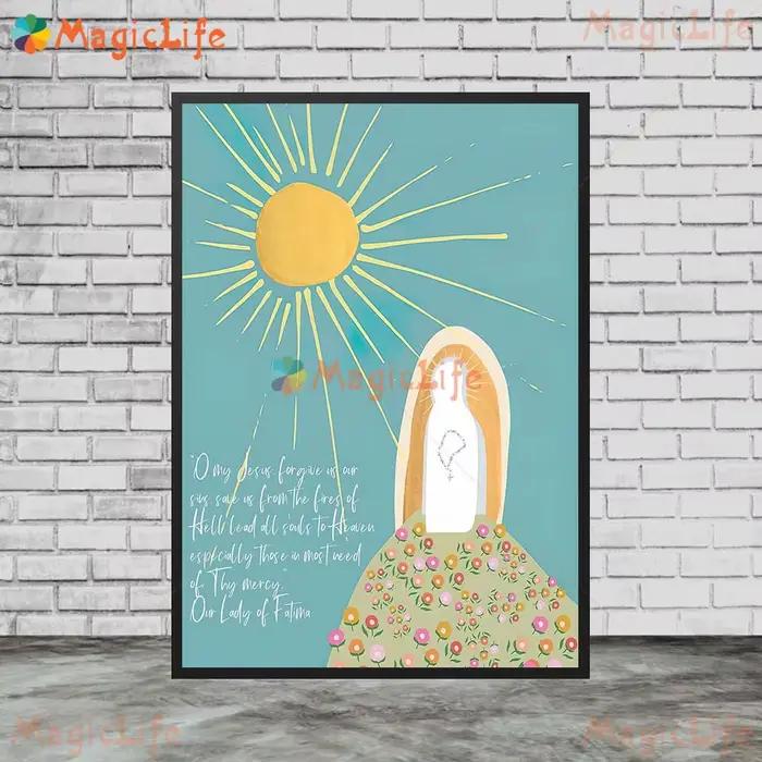 Affiche murale de notre-dame de Fatima catholique